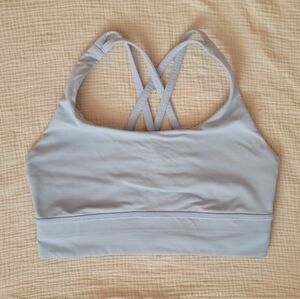 Lululemon Energy Bra Longline *Medium Support, B–D Cups Light Blue Size 8 Stains